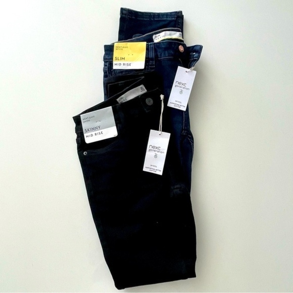 NEXT Jeans Skinny Mid Rise 1 Black, 1 Blue - both 8 Petite 2/$20